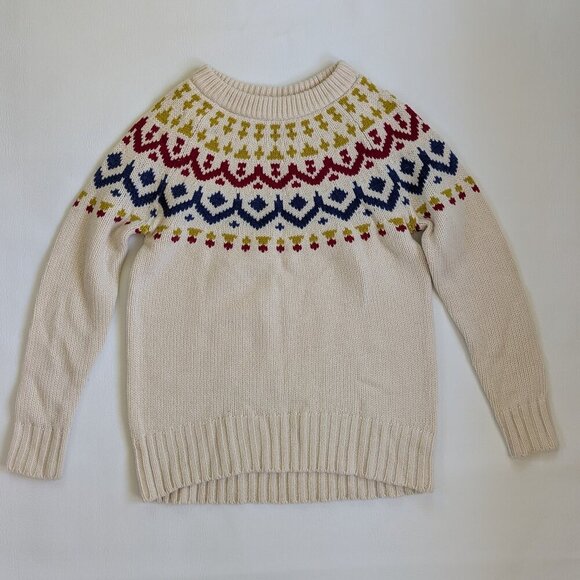 J. Crew Fair Isle Women's Merino Wool Blend Sweater Size XS Cream - Picture 9 of 14